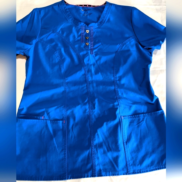 Heartsoul Royal Blue Women's Scrub Top - Picture 2 of 8